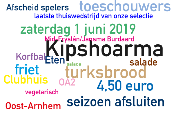 Eten tijdens laatste thuiswedstrijd selectie