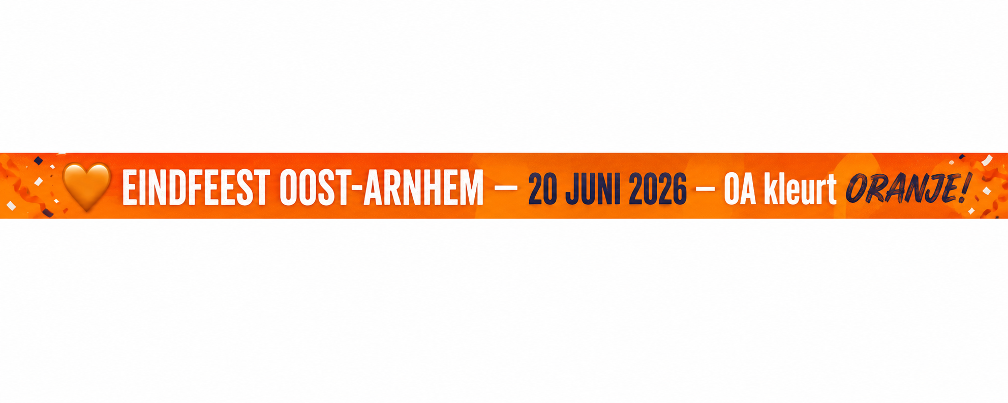 20 JUNI 2026 OA EINDFEEST – OA kleurt ORANJE!