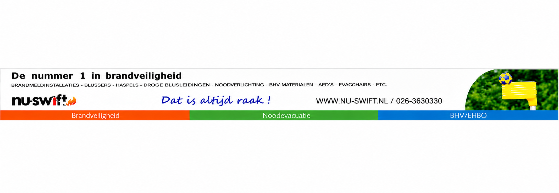 Mag ik aan u voorstellen: Wesley ten Broek van Nu-Swift Brandbeveiliging B.V. en trotse sponsor van OA.